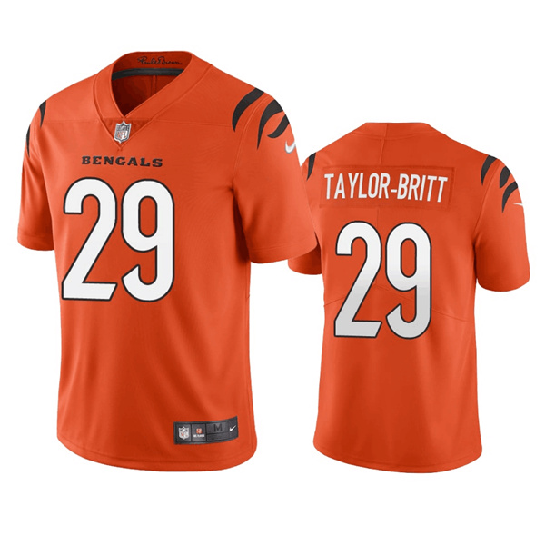 Men's Cincinnati Bengals #29 Cam Taylor-Britt Orange Vapor Limited Football Stitched Jersey